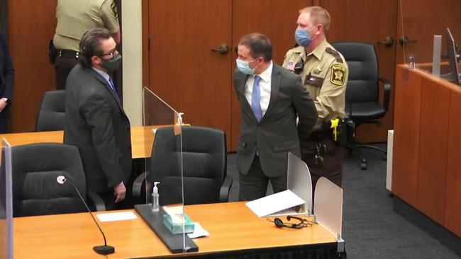 Derek Chauvin pictured in court today has been convicted.. The jury has reached a verdict in the high-profile trial of the white former police officer charged with murder and manslaughter for the death of unarmed Black man, George Floyd, in Minneapolis in May, 2020., ,