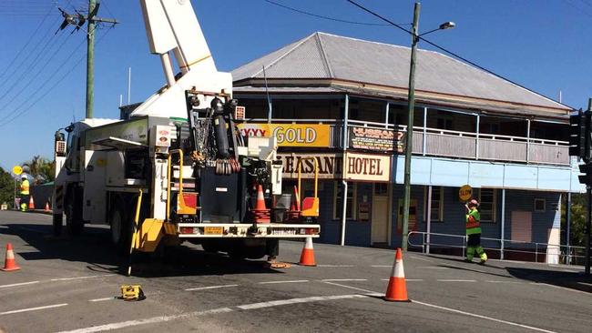 Energex are performing planned maintenance on Mt Pleasant Rd. Picture: Frances Klein