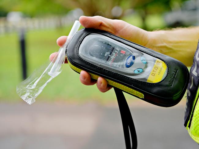 Stock photo of a breathalyser. NT Police setup a Roadside Breath Testing (RBT) station at Mindil Beach for Operation Sepio which will run over the Christmas period targeting drink driving and vehicle compliance.