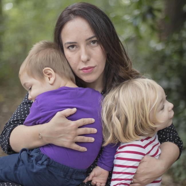 Julian Assange's wife Stella Moris and their two children Max and Gabriel. Picture: Laura Panack / Mega Agency