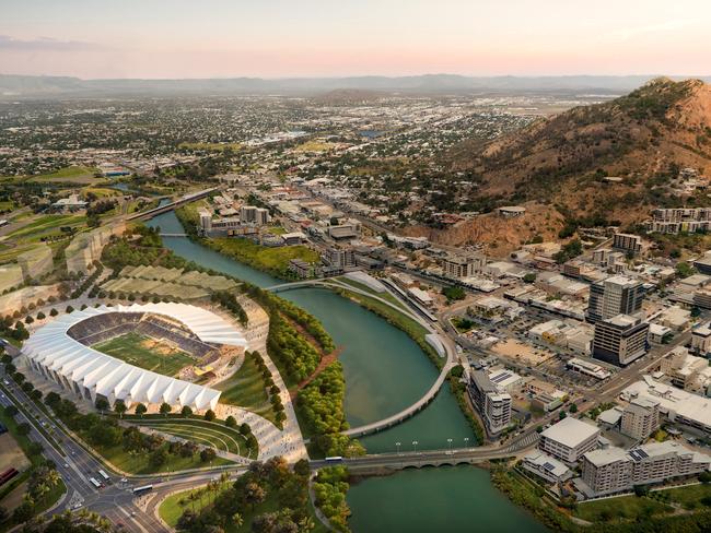 An artist’s impression of the Townsville stadium.