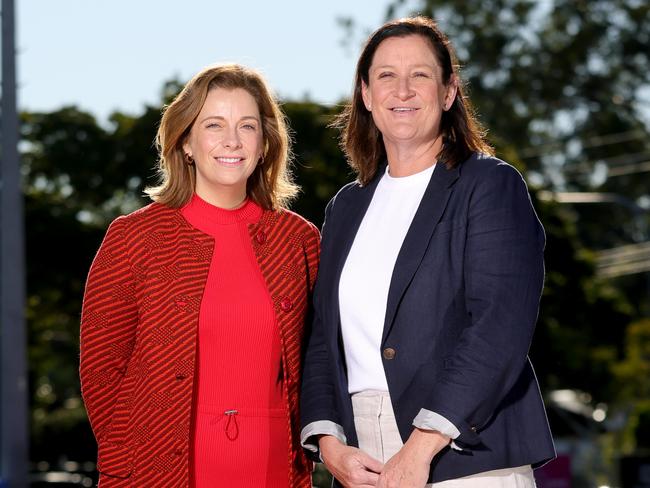 Anika Wells announcing funds with Netball Australia CEO Stacey West, Origin Australian Diamonds, Downey Park Netball Association, on Friday 7th June 2024 - Photo Steve Pohlner