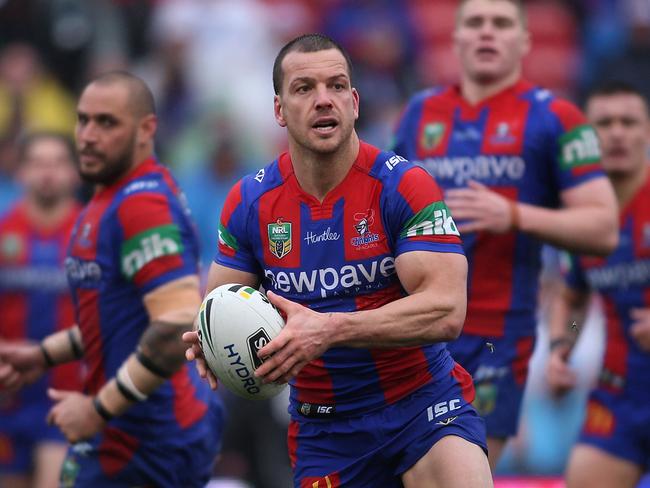 Mullen playing for the Newcastle Knights in August 2016. Picture: Getty