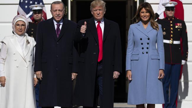 During the first day of the public hearings, Donald Trump met Turkish President Recep Tayyip Erdogan. Picture; AP.