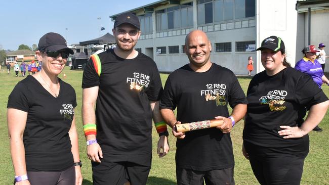Christina Nipperess-Sims, Brandon Tryhorn, Maurice Woodley, and Christine Gold at the 2021 Ipswich Relay for Life. Picture: Jessica Baker / The Queensland Times