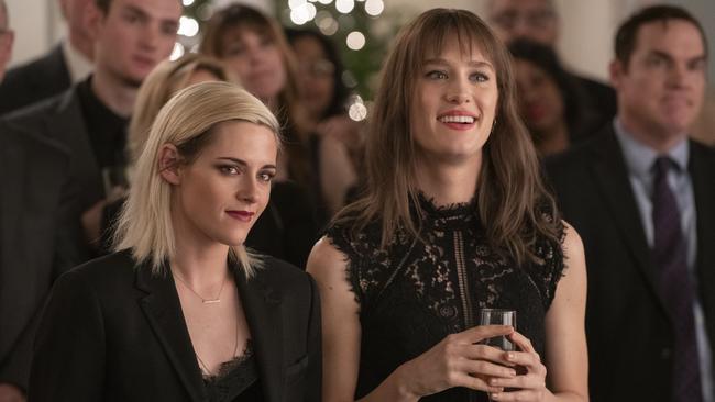 Kristen Stewart and Mackenzie Davis play a couple forced back into the closet for the holidays in Happiest Season.