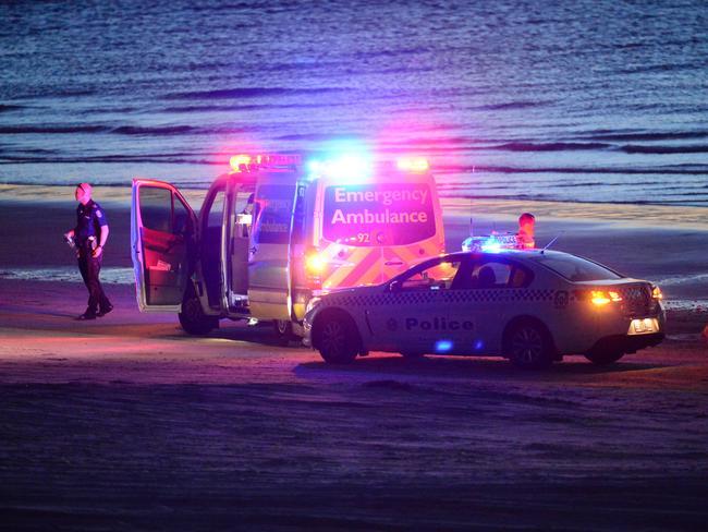 Police and emergency services at Aldinga Beach. Picture: Bianca De Marchi