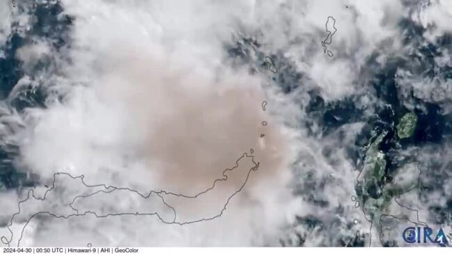 Satellite Captures Eruption of Indonesia's Mt Ruang Volcano