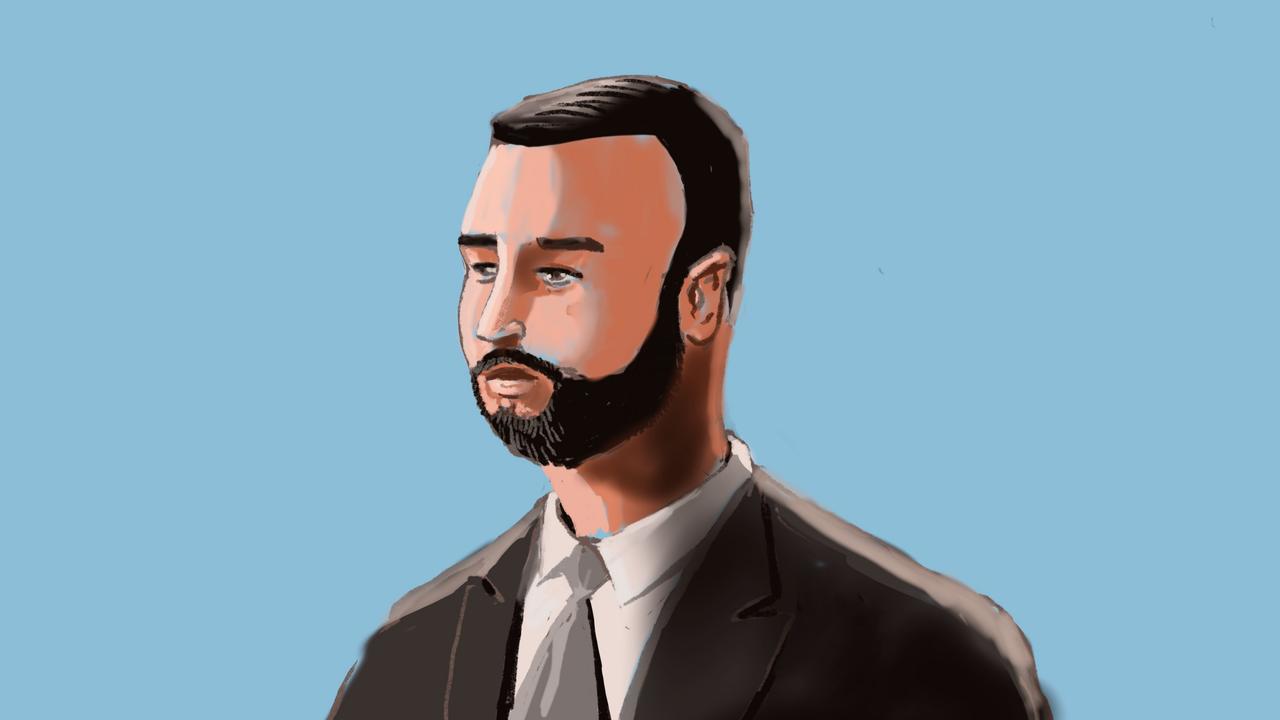 Andrew David, 30, was sentenced to 13 years in prison. Court sketch: NewsWire/Rocco Fazzari