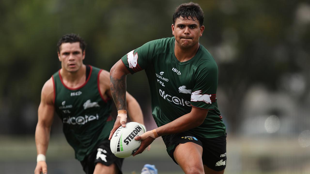 Latrell Mitchell’s left centre position at the Roosters has been filled. Picture: Brett Costello