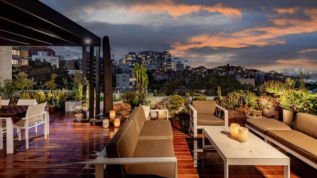The apartment, one of the first Sydney flats ever labelled a penthouse, offers an extensive alfresco terrace with harbour views. Picture: realestate.com.au
