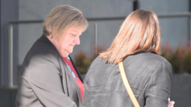 Ilze Stephens (left) leaving the courthouse after her sentence. Picture: Sam Turner