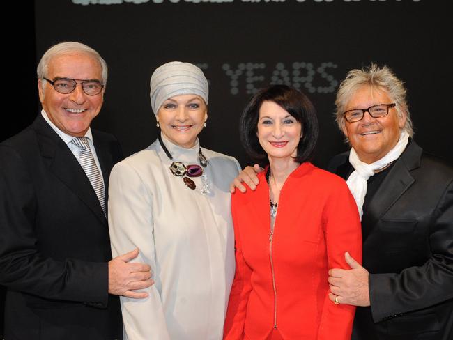 Fashion designer George Gross, media identity Maggie Tabberer, The Advertiser Foundation patron Angela Condous and fashion designer Harry Watt.