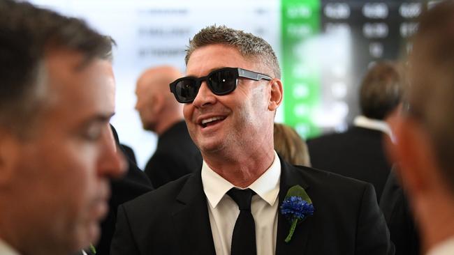 Michael Clarke enjoys a boys day out at Derby Day, Flemington. Picture: MEDIA-MODE.COM