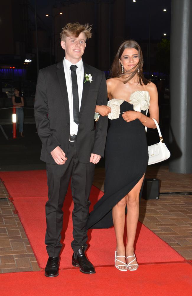 Toowoomba school formals. At the 2023 St Ursula's College formal is graduate Cianna Battaglia with her partner Zander Gentry. Picture: Rhylea Millar