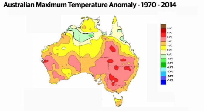 Australia's maximum temperatures since 1970