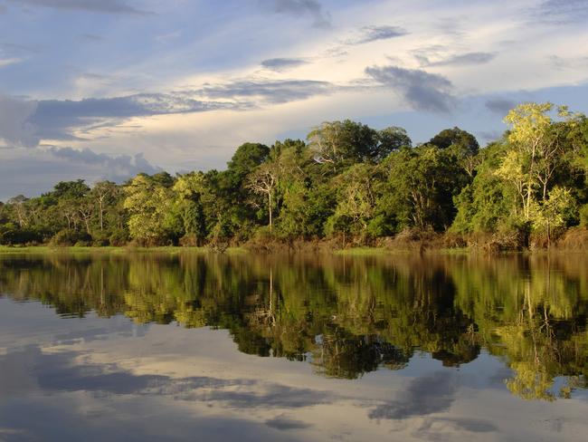 AMAZON, PERU - 2006/05/29: Peru, Amazon River, Near Iquitos, Small Tributary, Rainforest, Reflections. (Photo by Wolfgang Kaehler/LightRocket via Getty Images)