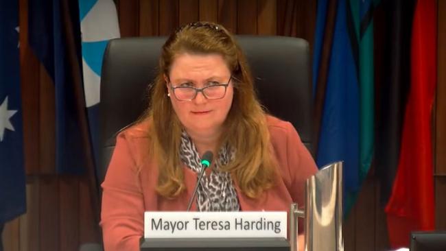 Ipswich mayor Teresa Harding denies allegations raised at a June council meeting. Picture: Ipswich City Council TV/YouTube