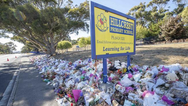 Tributes at Hillcrest Primary School.