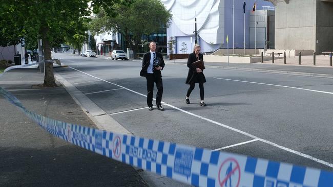 Geelong Stabbing in Lt Malop st Police and Forensics in attendance Picture: Mark Wilson