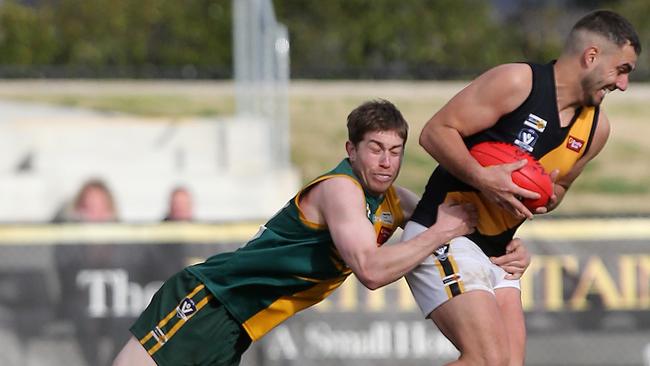 Springbank’s James Thompson in action during last year’s grand final. Picture Yuri Kouzmin