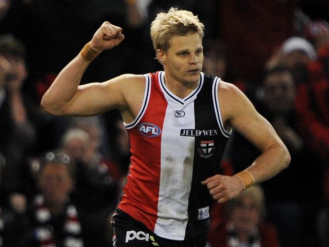 Nick Riewoldt after bagging a massive goal outside 50m in 2009. He was at the peak of his powers in 2009.