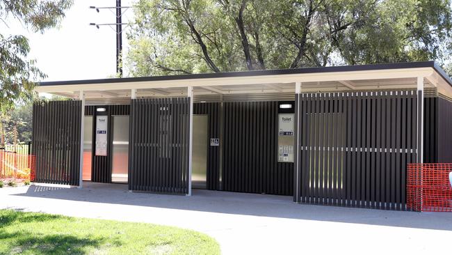 Quentin Kenihan Playground in April, 2021: The toilet block at the Playground in Rymill Park. Picture Sarah Reed