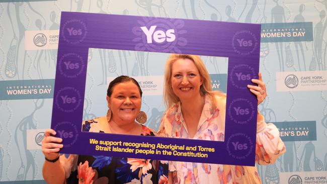 Cape York Partnership chief executive Fiona Jose and Dr Catherine Baller at the International Women's Day luncheon hosted by Cape York Partnership at Crystalbrook Riley. Picture: Sandhya Ram