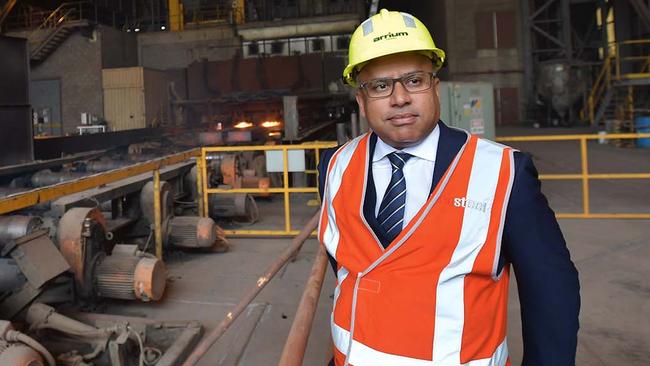 Sanjeev Gupta at Whyalla Steelworks in 2017. Picture: AAP Image/David Mariuz