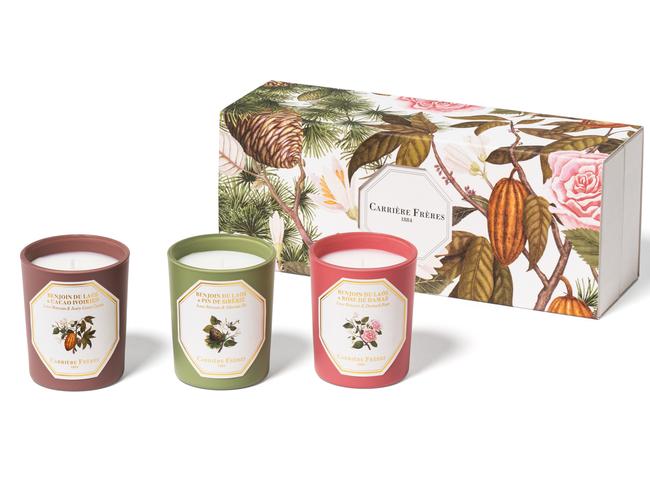 Carriere Freres Christmas candle gift set.