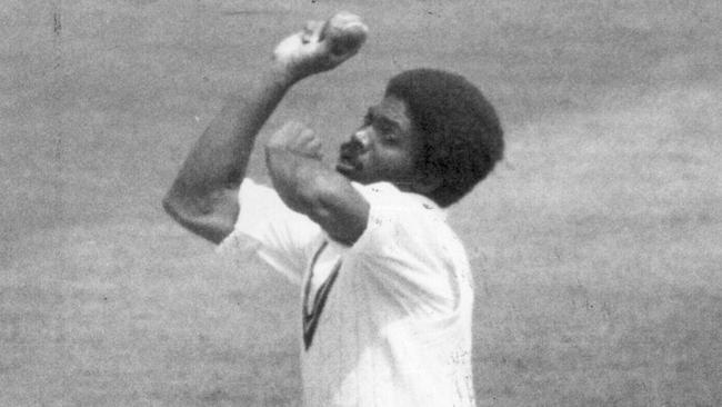 1976. West Indies bowler Michael Holding at Lords. Cricket. Picture: CENTRAL PRESS PHOTOS.