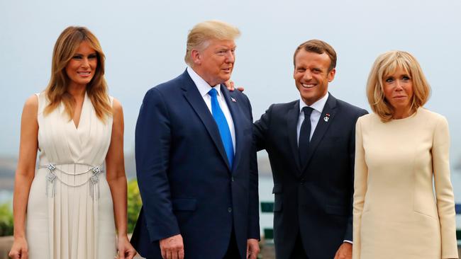 The Macrons and the Trumps in 2019. Picture: AFP