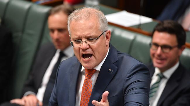 Scott Morrison in question time on Wednesday. Picture: AAP