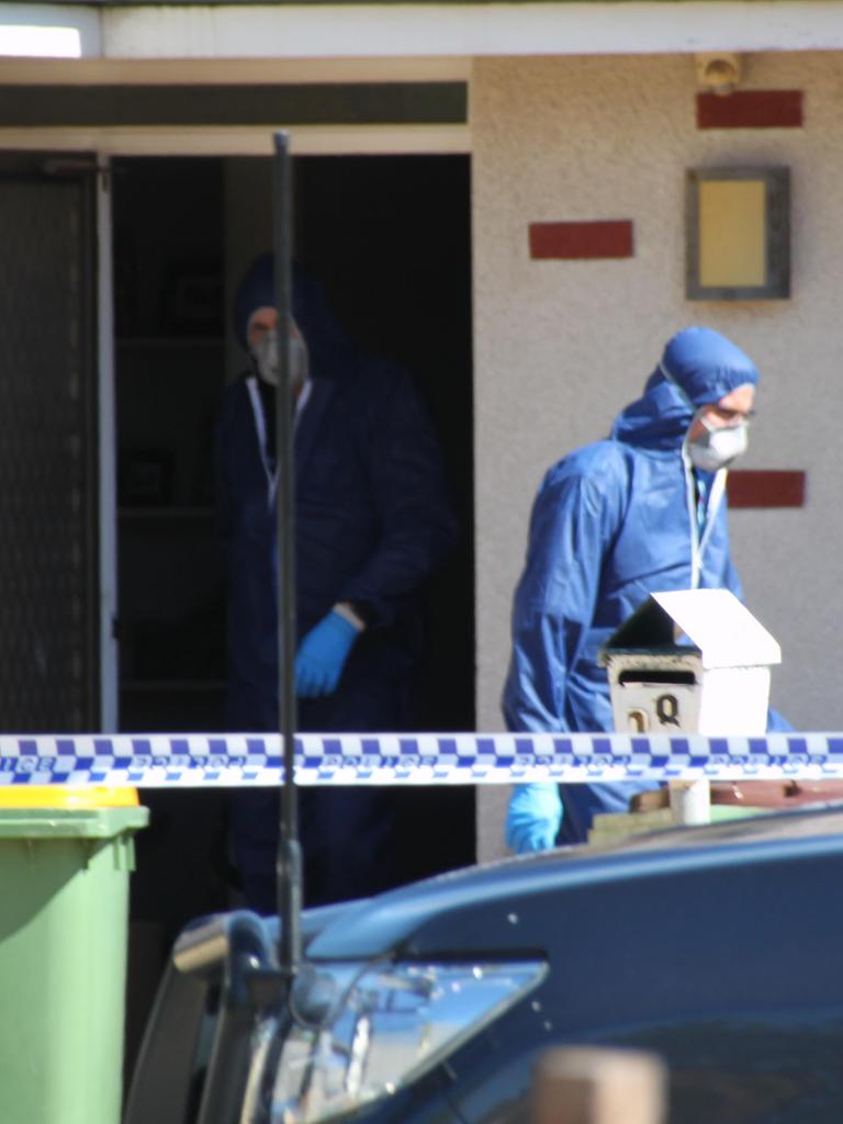 Forensic officers stayed at the property for most of the day. Picture: NCA NewsWire / Anthony Anderson