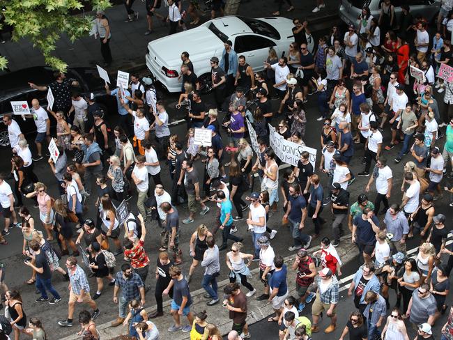 Thousands turned out to protest the lockout laws / Picture: Stephen Cooper