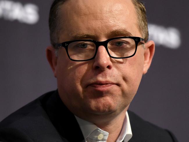 Qantas CEO Alan Joyce speaks to the media during a press conference in Sydney, Thursday, June 25, 2020. Qantas will cut at least 6,000 jobs across all parts of the business and continue to stand down 15000 employees as part of its plan to recover from the impact of the COVID pandemic. (AAP Image/Bianca De Marchi) NO ARCHIVING