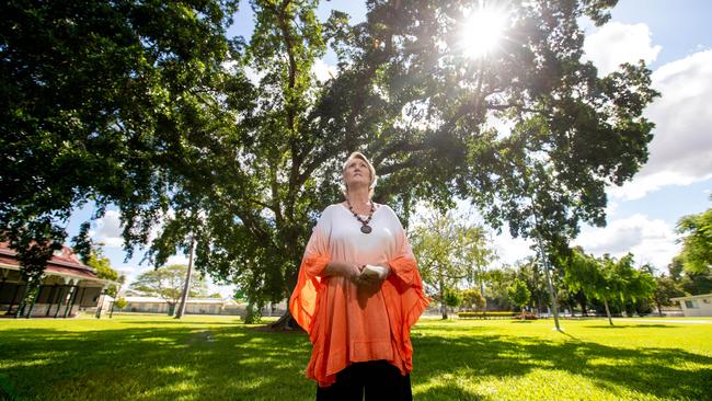 Snow Hearne, of the Charters Towers Flying Fox Action Group in Lissner Park. Picture: Cameron Laird