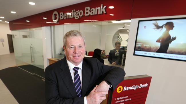 Bendigo and Adelaide Bank boss Mike Hirst, in Melbourne yesterday, said there are no ‘systemic’ issues in the sector. Picture: David Geraghty.