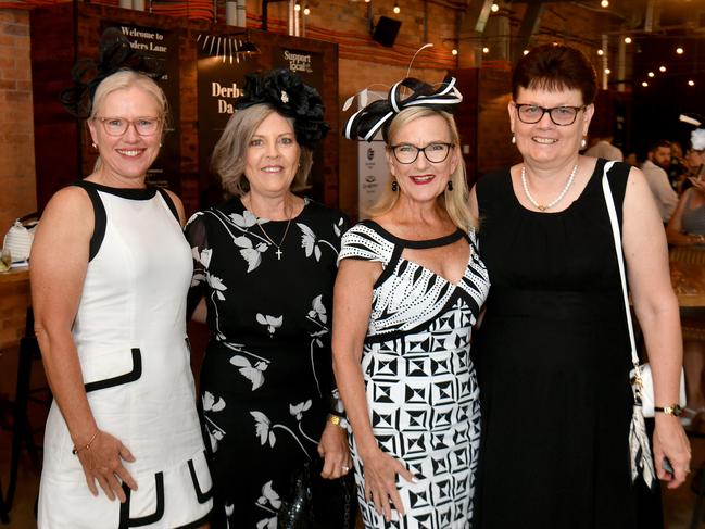 Derby Day celebrations at Flinders Lane. Michelle Schmidt, Leeanne Burton, Hayley James and Tricia Land. Picture: Evan Morgan