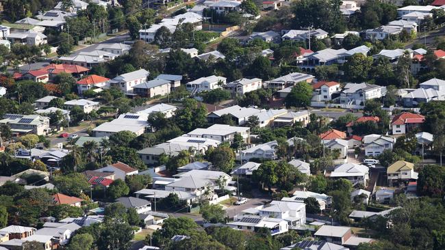 DO NOT USE BEFORE DEC 28TH, CONTACT COURIER MAIL PIC DESK Aerial images over Brisbane in summer. Generic house, houses, suburbs, solar panel, Queenslander homes.