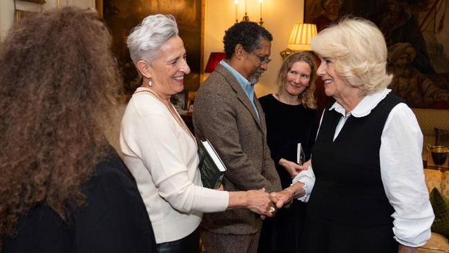 Camilla appeared in good spirits as she met with guests. Picture: AFP