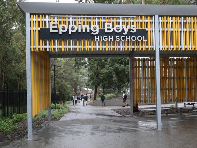 Students return to Epping Boys High School after it closed last Friday after a student was suspected of having Coronavirus. Picture Rohan Kelly