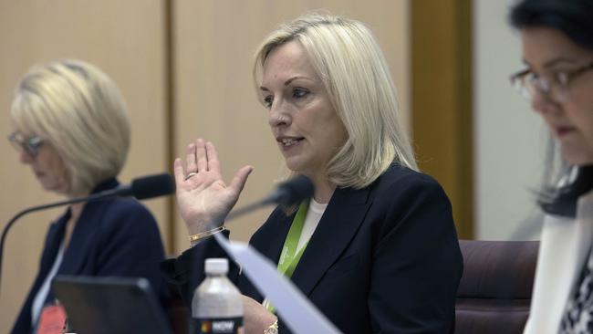 Australia Post chief executive Christine Holgate during Senate estimates in Canberra. Picture: NCA NewsWire/Gary Ramage