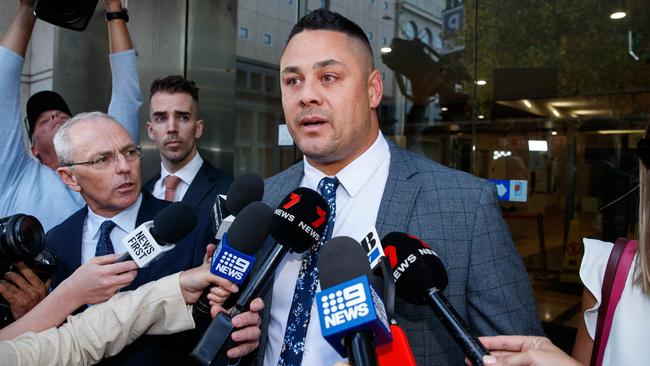 The disgraced former NRL star maintains his innocence during his second trial. Picture: NCA NewsWire/ David Swift