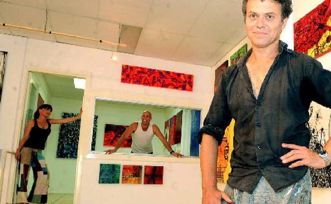 LIFESTYLE: Eltham artist Jay Manby, pictured in a Magellan St space, is one of many to have benefited from the Art in the Heart concept. Picture: Jacklyn Wagner