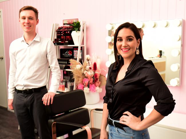 Xpress Beauty has moved to premise in West End. Director Jade Neil with Colliers Agent Ben Wheeler. Picture: Alix Sweeney