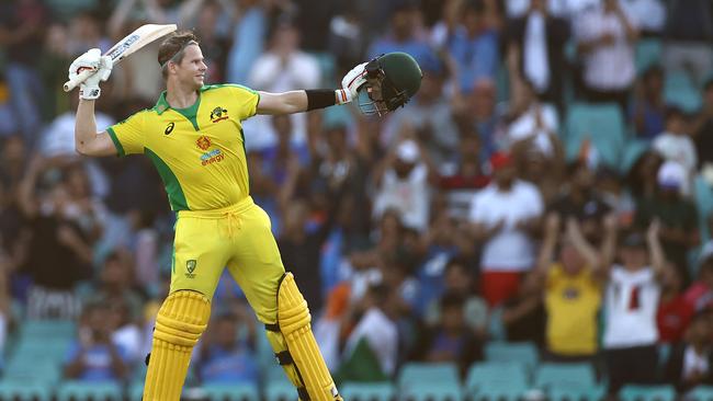 Steve Smith celebrates a century full of tricks, taunts and terrific timing