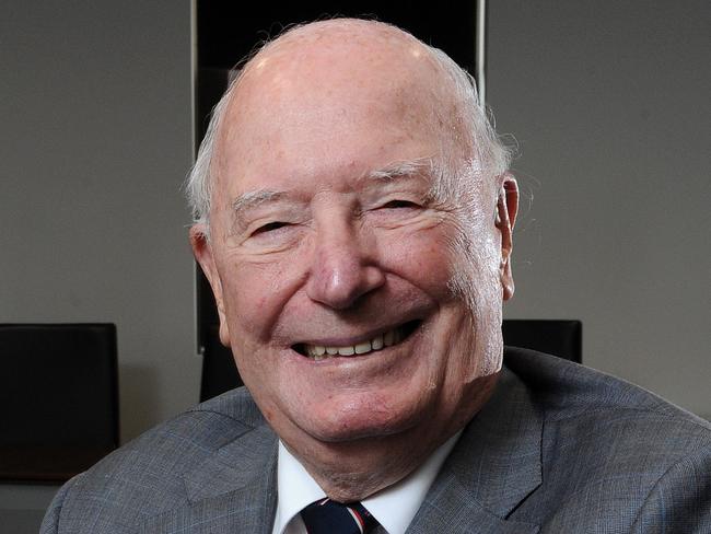 13/04/2016 Sir Eric Neal in the board room of the Finders University building on Victoria Square he  is one of six prominent South Australian's welcoming the Queen into the Over-90 club. Pic Mark Brake