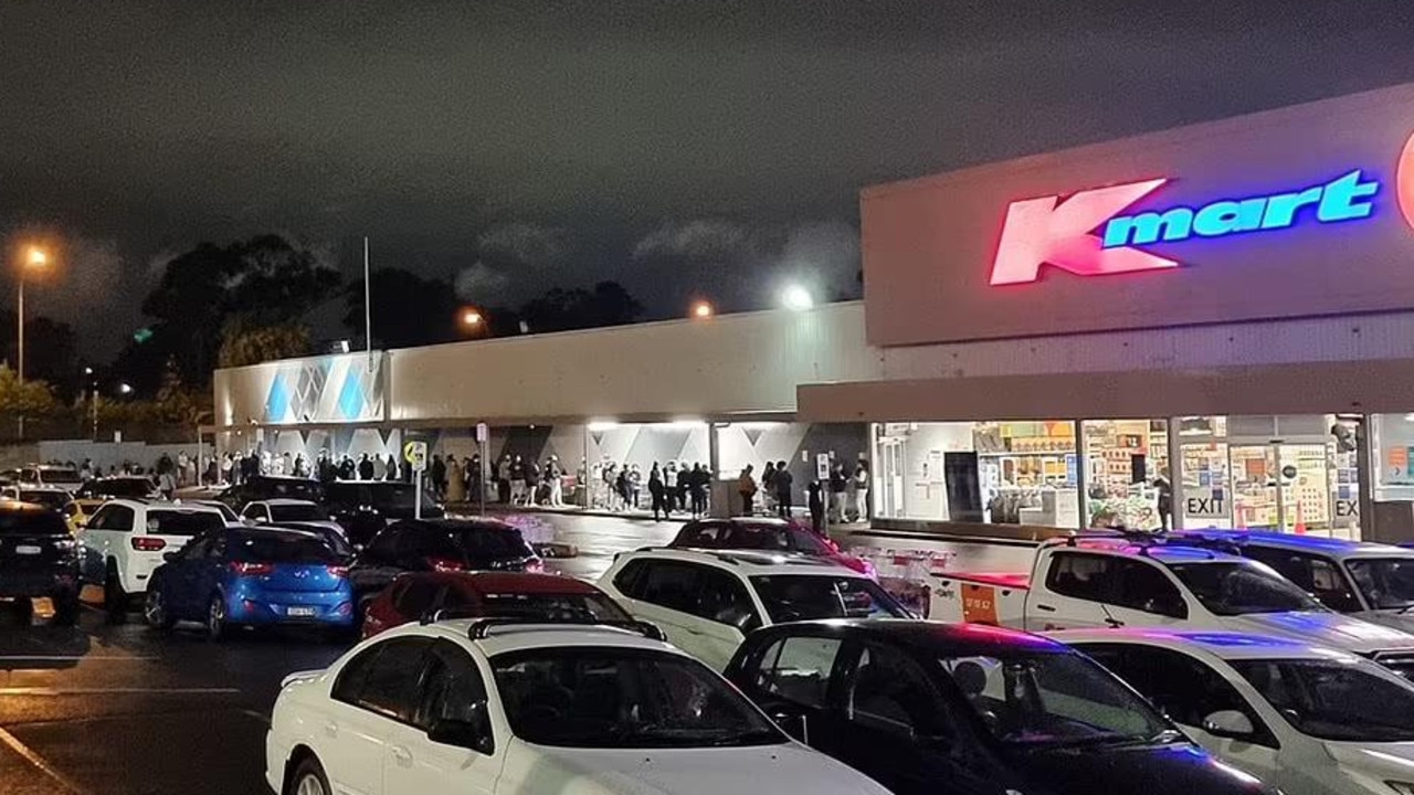 There were long lines outside Kmarts. Picture: Brendan Terrett/Facebook