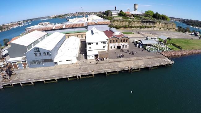 A still from video the Solo drone shot at Cockatoo Island in Sydney Harbour.